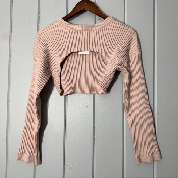 Le lis Ashton Blush Sweater Top Cropped Sweater Cutout new with tags - Picture 1 of 9